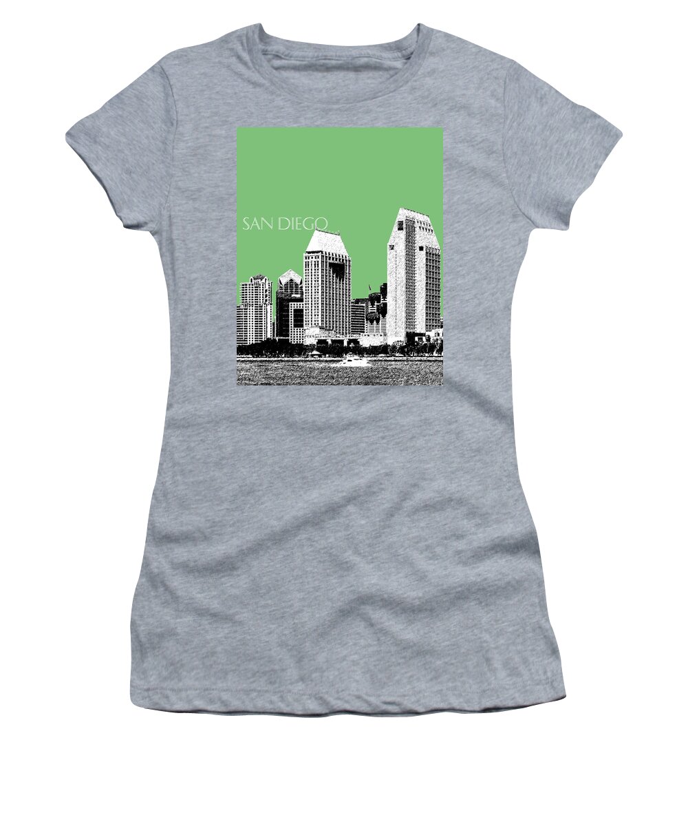 Architecture Women's T-Shirt featuring the digital art San Diego Skyline 2 - Apple by DB Artist