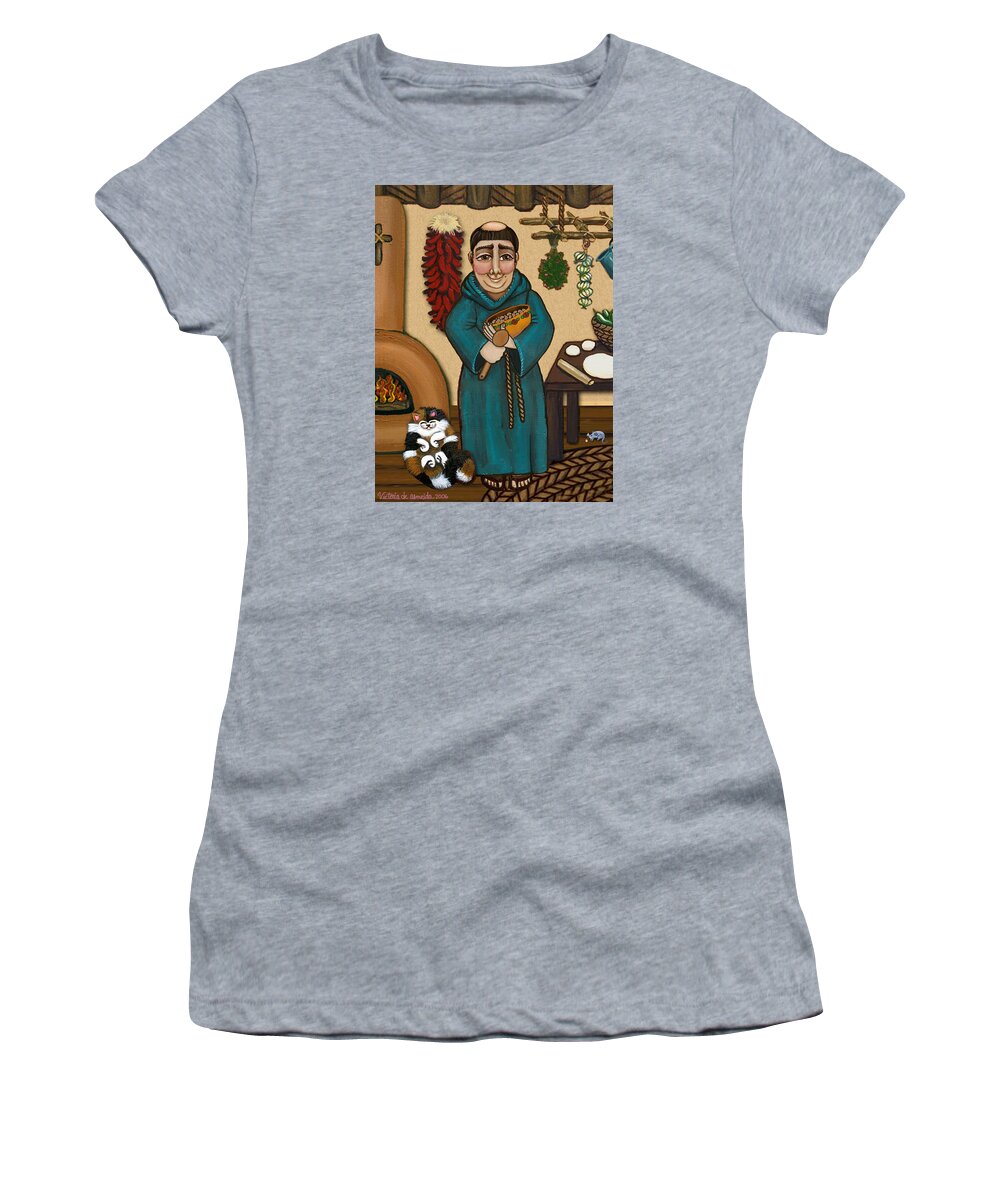 San Pascual Women's T-Shirt featuring the painting San Pascual by Victoria De Almeida