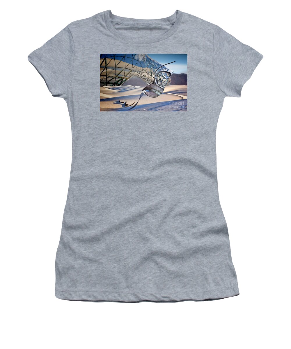 White Sands Women's T-Shirt featuring the digital art Sand Incarnations with Dali by Georgianne Giese