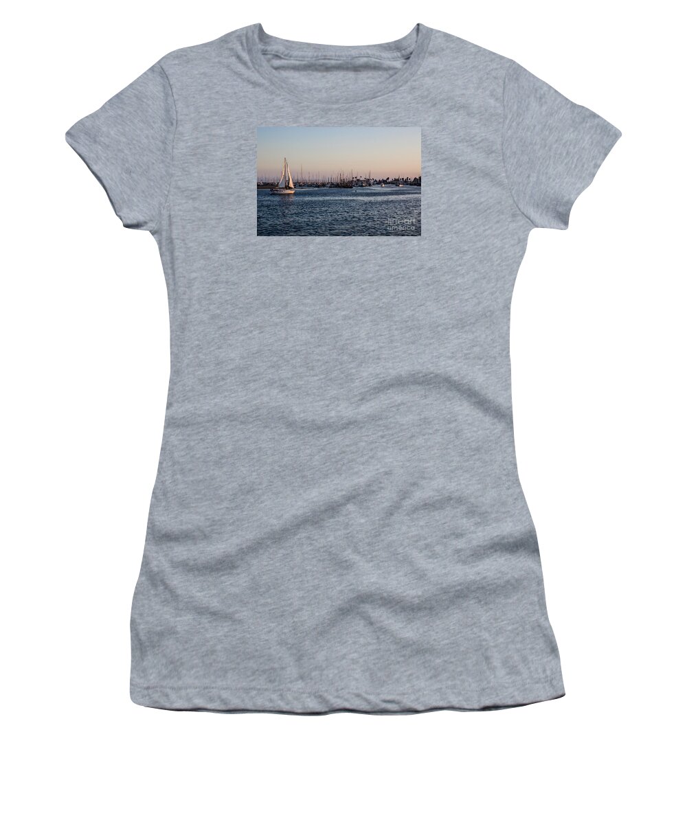 Santa Barbara Women's T-Shirt featuring the photograph Santa Barbara Harbor by Suzanne Luft