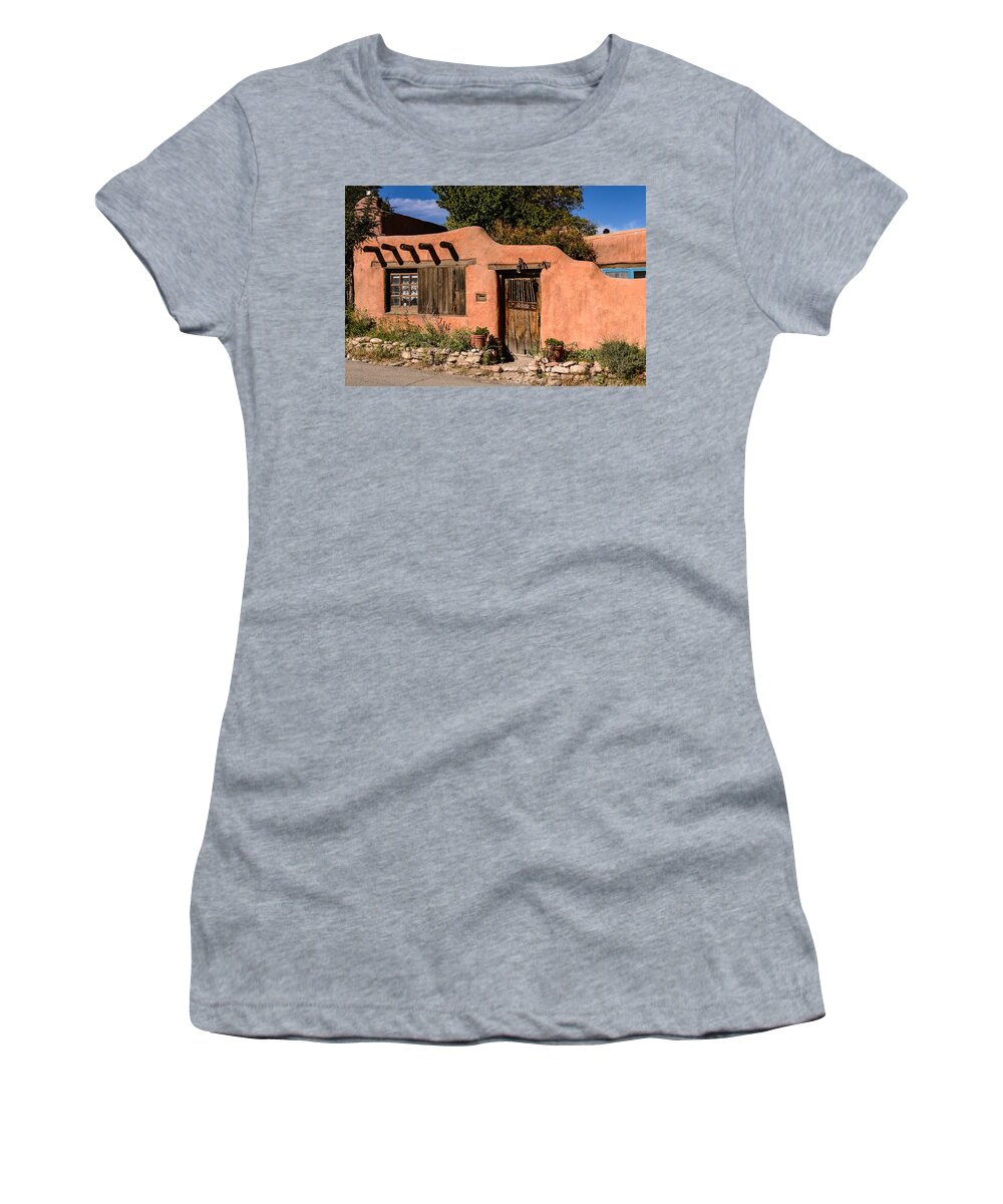 Santa Fe Women's T-Shirt featuring the photograph Santa Fe adobe by John Johnson