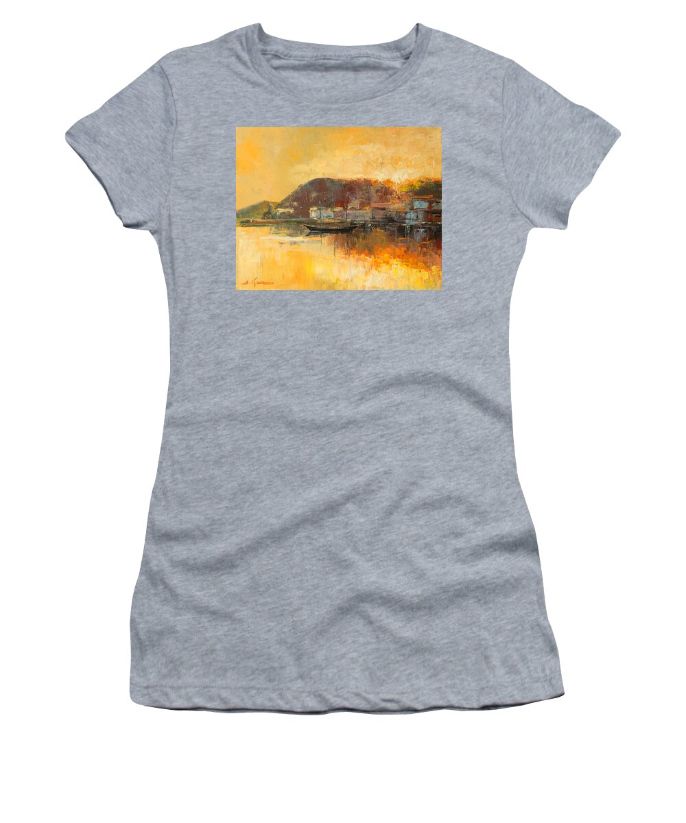 Harbour Women's T-Shirt featuring the painting Santa Margherita by Luke Karcz