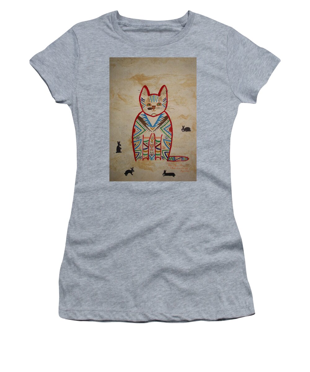 Fancy Women's T-Shirt featuring the painting Sarah's Cat by Vera Smith