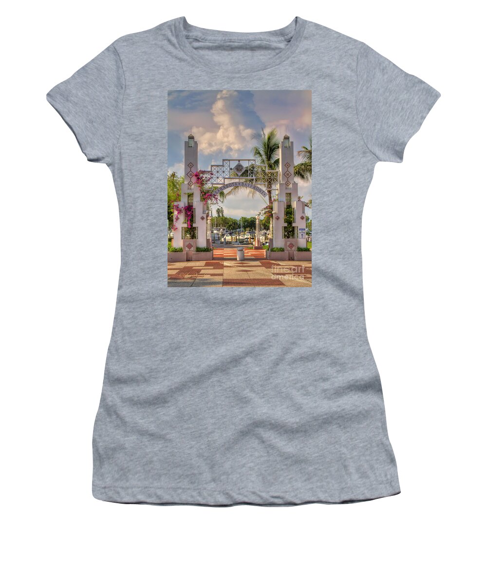 Boats Women's T-Shirt featuring the photograph Sarasota Bayside by Sue Karski