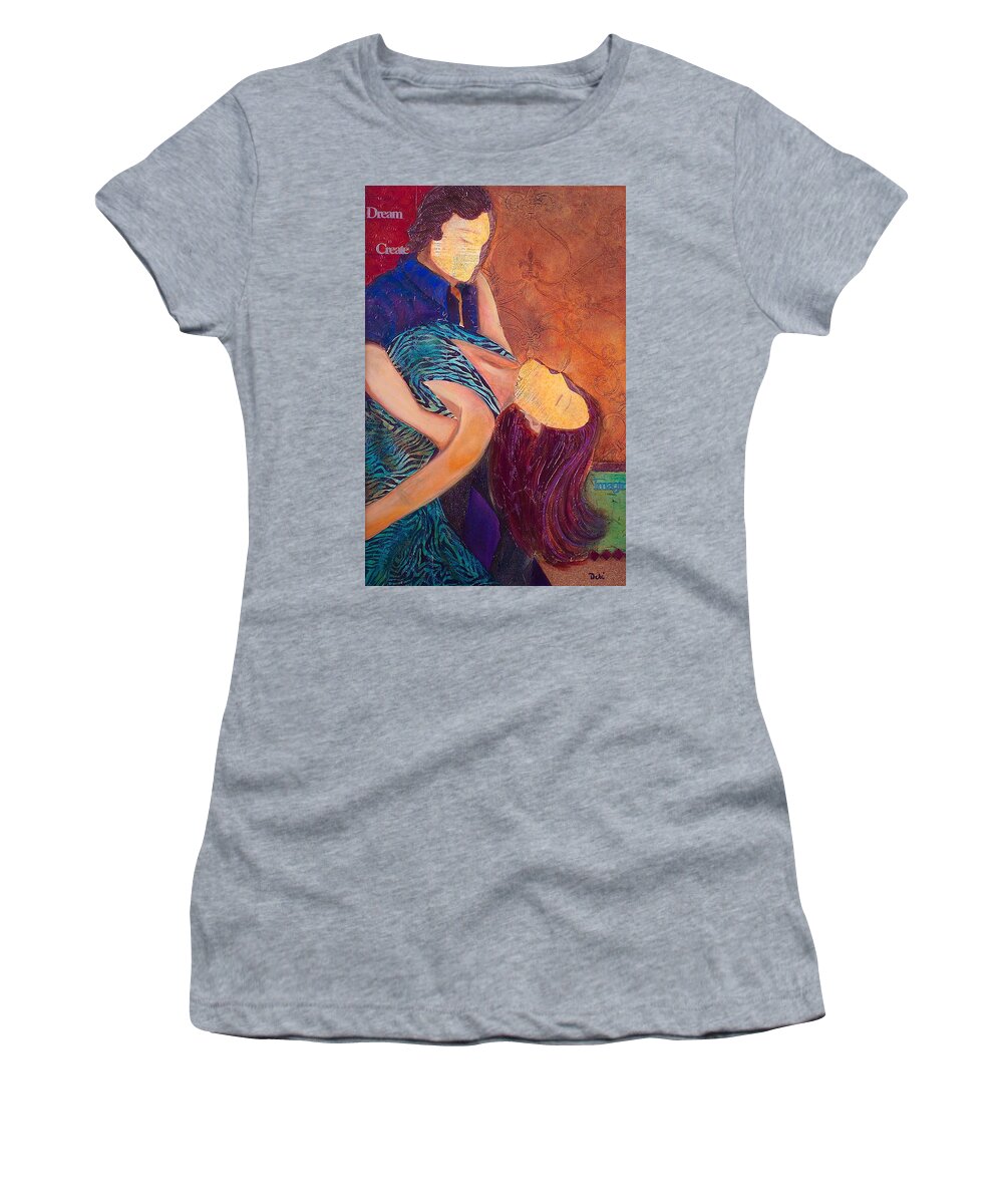 Man Women's T-Shirt featuring the painting Save the Last Dance by Debi Starr