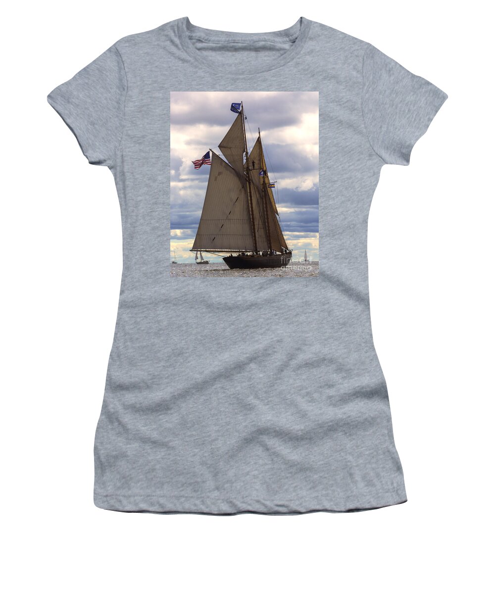 Atlantic Women's T-Shirt featuring the photograph Schooner Virginia by Joe Geraci