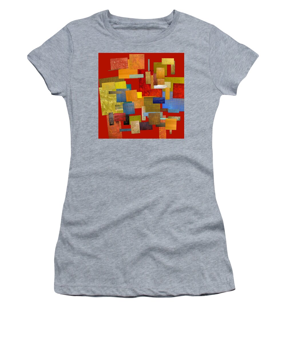 Textural Women's T-Shirt featuring the painting Scrambled Eggs l by Michelle Calkins