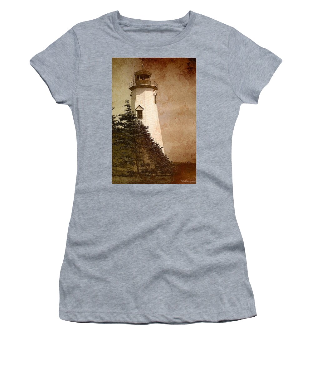 Lighthouse Women's T-Shirt featuring the photograph Sea Cow Head Lighthouse by WB Johnston