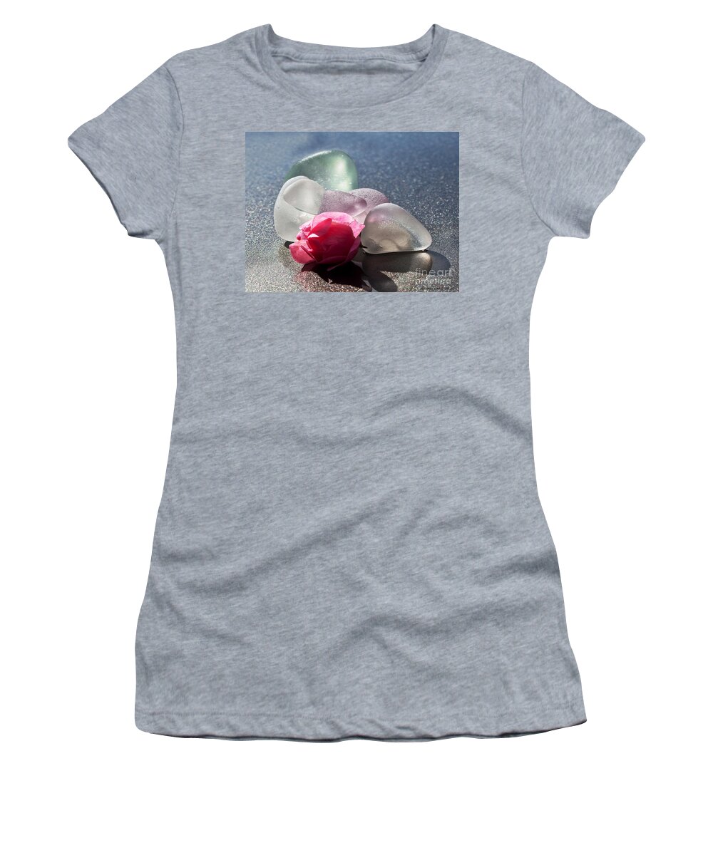 Sea Glass Women's T-Shirt featuring the photograph Sea Rose by Barbara McMahon