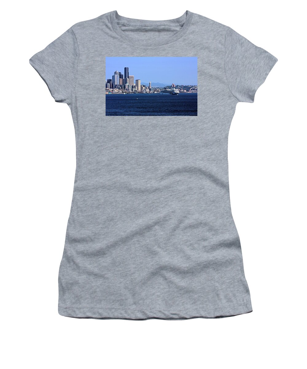 Seattle Women's T-Shirt featuring the photograph Seattle Skyscrapers by Kristin Elmquist