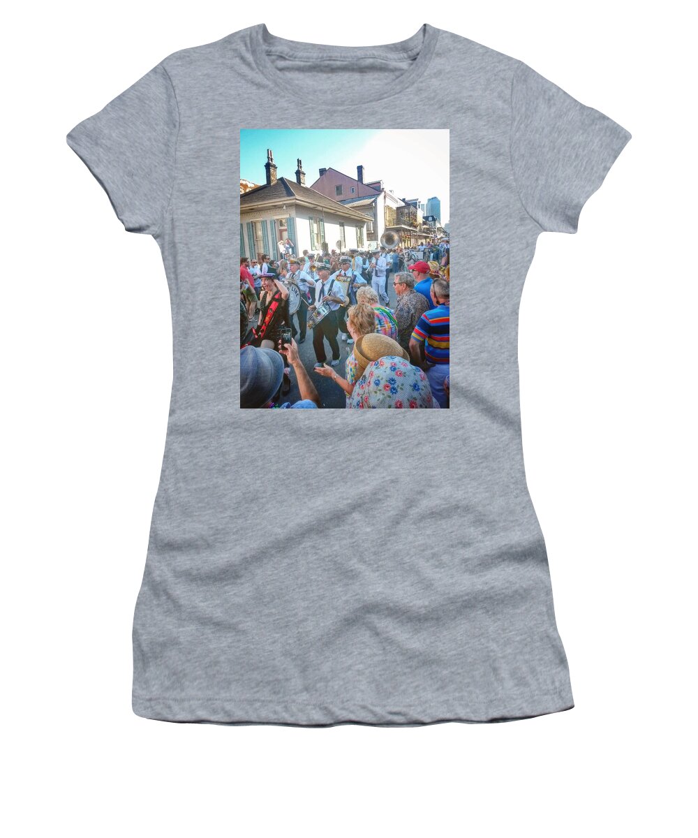 Bunny Women's T-Shirt featuring the photograph Second Bunny Line on Bourbon by John Duplantis