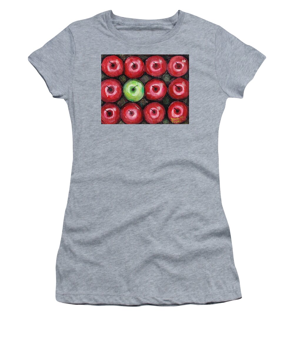 Apples Women's T-Shirt featuring the painting Self Portrait 2 by Shana Rowe Jackson