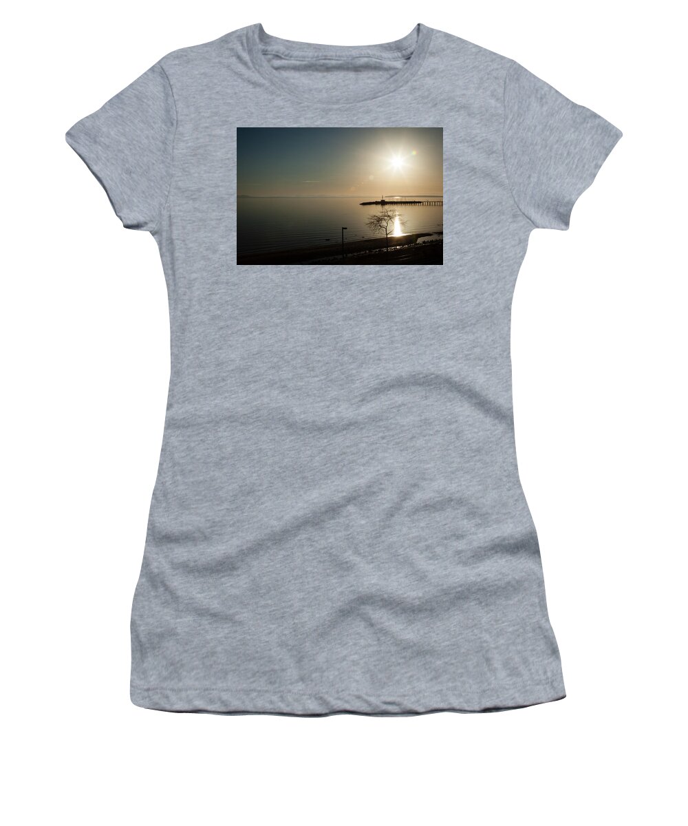 Gelateria Italia Women's T-Shirt featuring the photograph Setting Over the Boardwalk by Monte Arnold