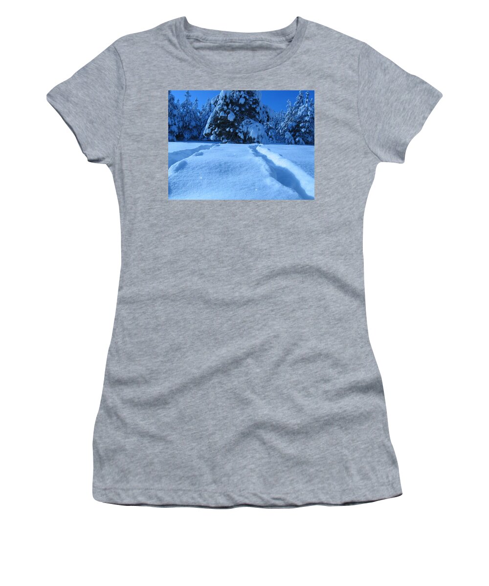 Landscape Women's T-Shirt featuring the photograph Side By Side by Jessica Wolf