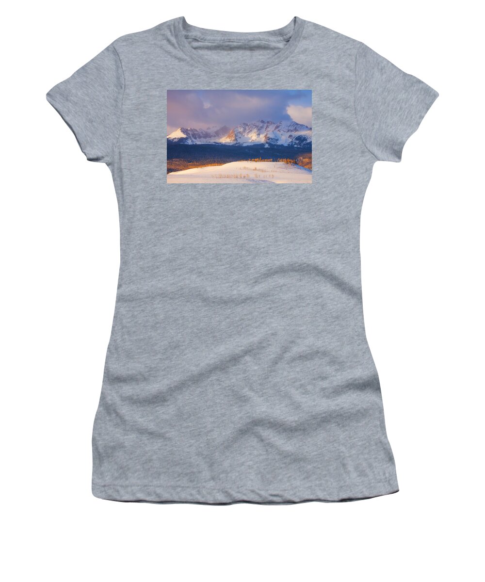 Sunrise Women's T-Shirt featuring the photograph Silverthorne Sunrise by Darren White