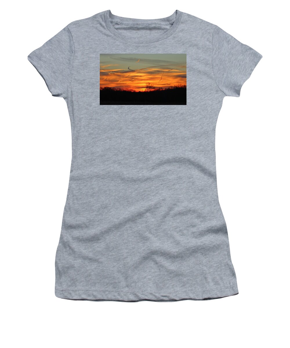 Sky Women's T-Shirt featuring the photograph Sky At Sunset by Cynthia Guinn