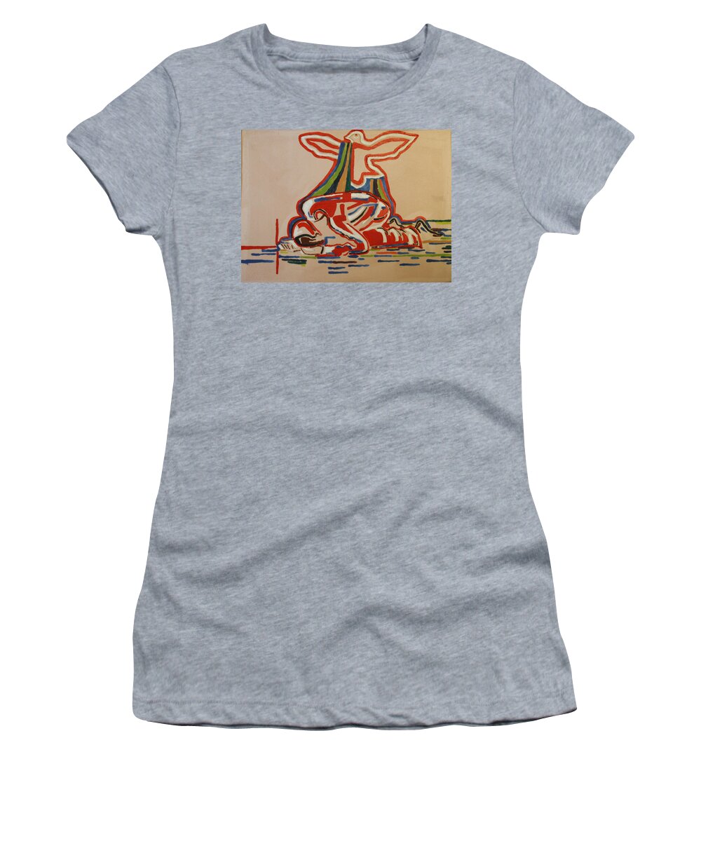 Jesus Women's T-Shirt featuring the painting Slain In The Holy Spirit by Gloria Ssali