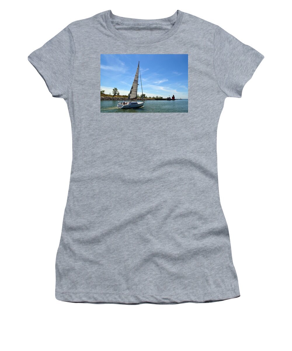 Michigan Women's T-Shirt featuring the photograph Smooth Sailing by Michelle Calkins