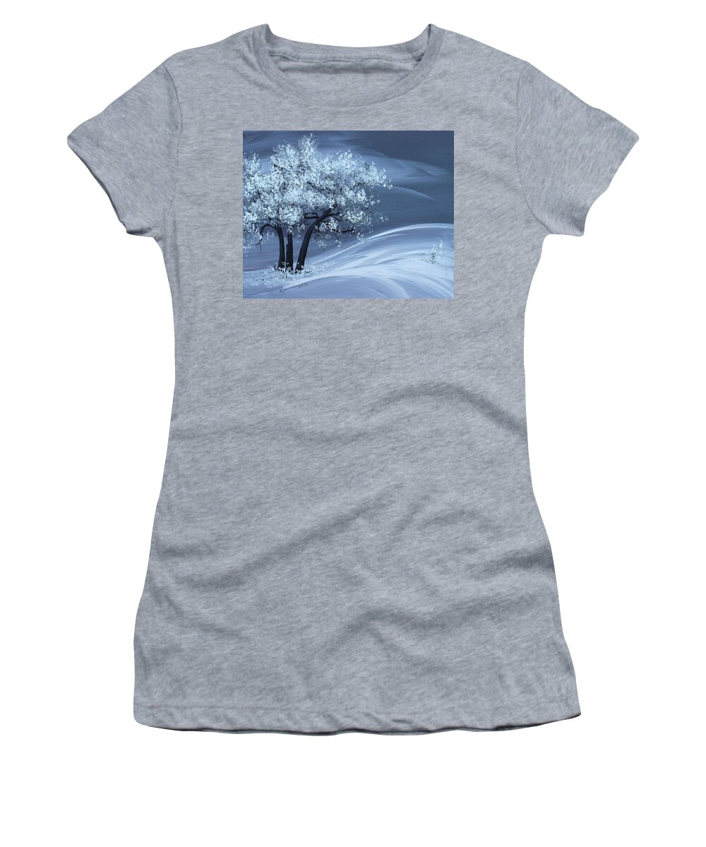 Snow Blossoms Women's T-Shirt featuring the photograph Snow Blossoms by Kume Bryant