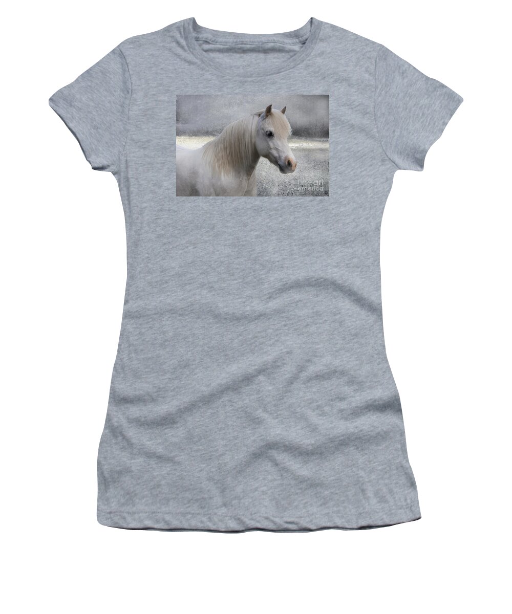Pony Women's T-Shirt featuring the photograph Snow Pony by Linda Lees