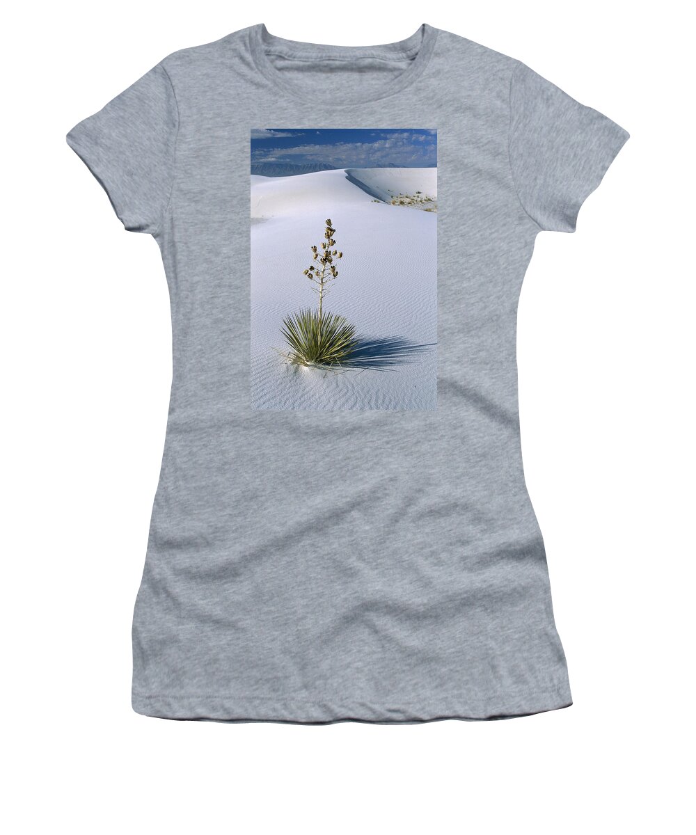 Feb0514 Women's T-Shirt featuring the photograph Soaptree Yucca In Gypsum Sand White by Konrad Wothe