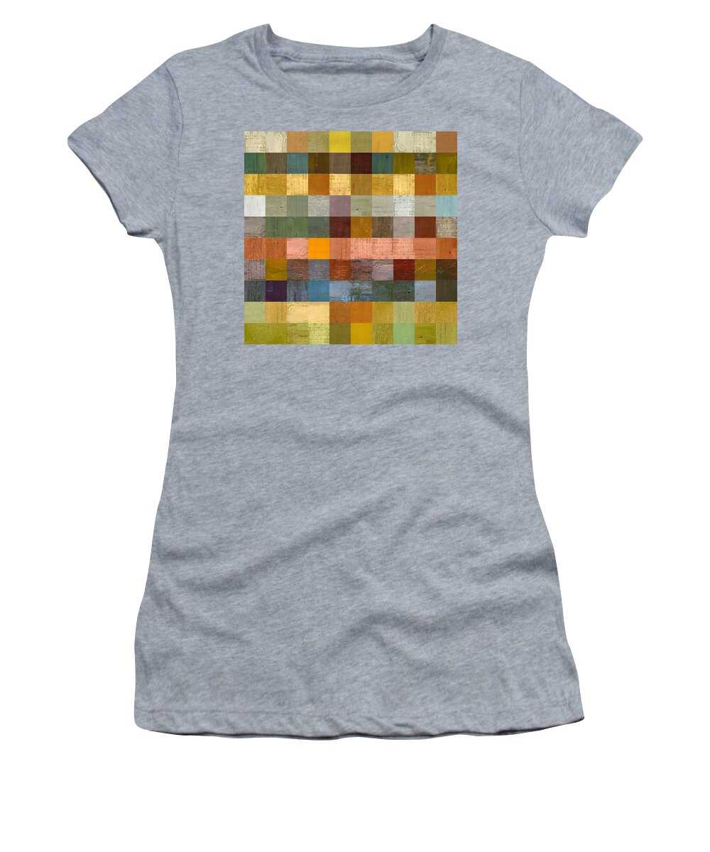 Abstract Women's T-Shirt featuring the painting Soft Palette Rustic Wood Series lV by Michelle Calkins