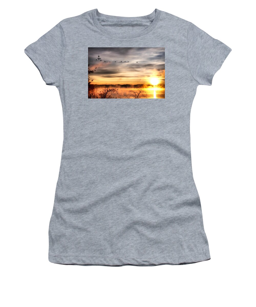 Lake Women's T-Shirt featuring the photograph South Carolina Morning by Lynne Jenkins