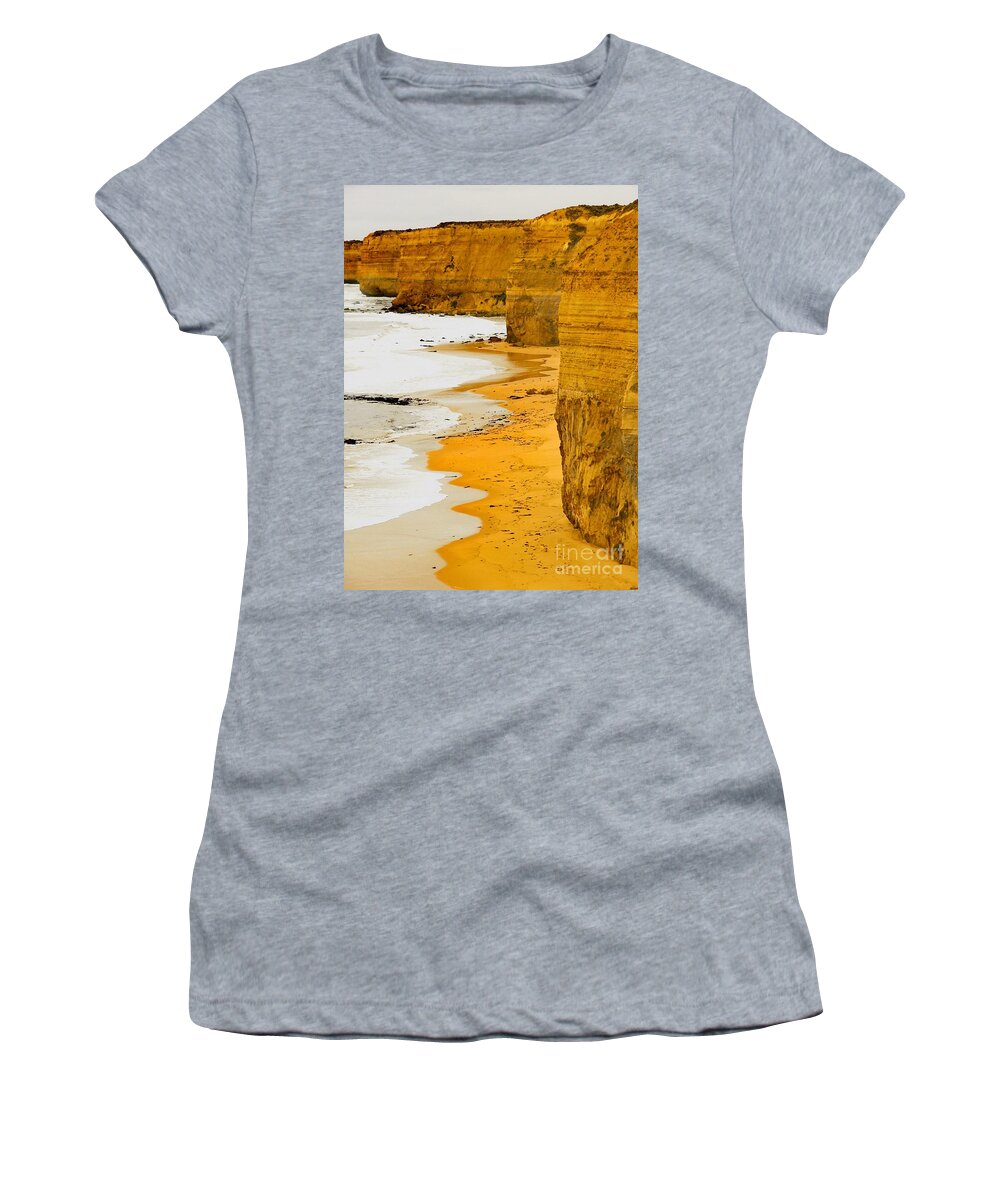 Color Photo Women's T-Shirt featuring the digital art Southern Ocean Cliffs by Tim Richards