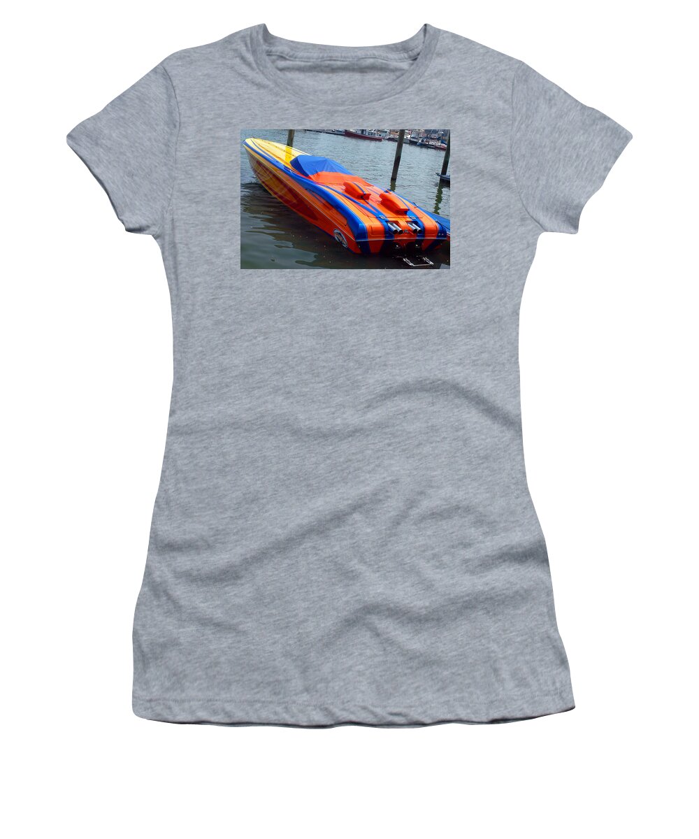 Boat Women's T-Shirt featuring the photograph Speed 2 - Outerlimits by Joann Vitali