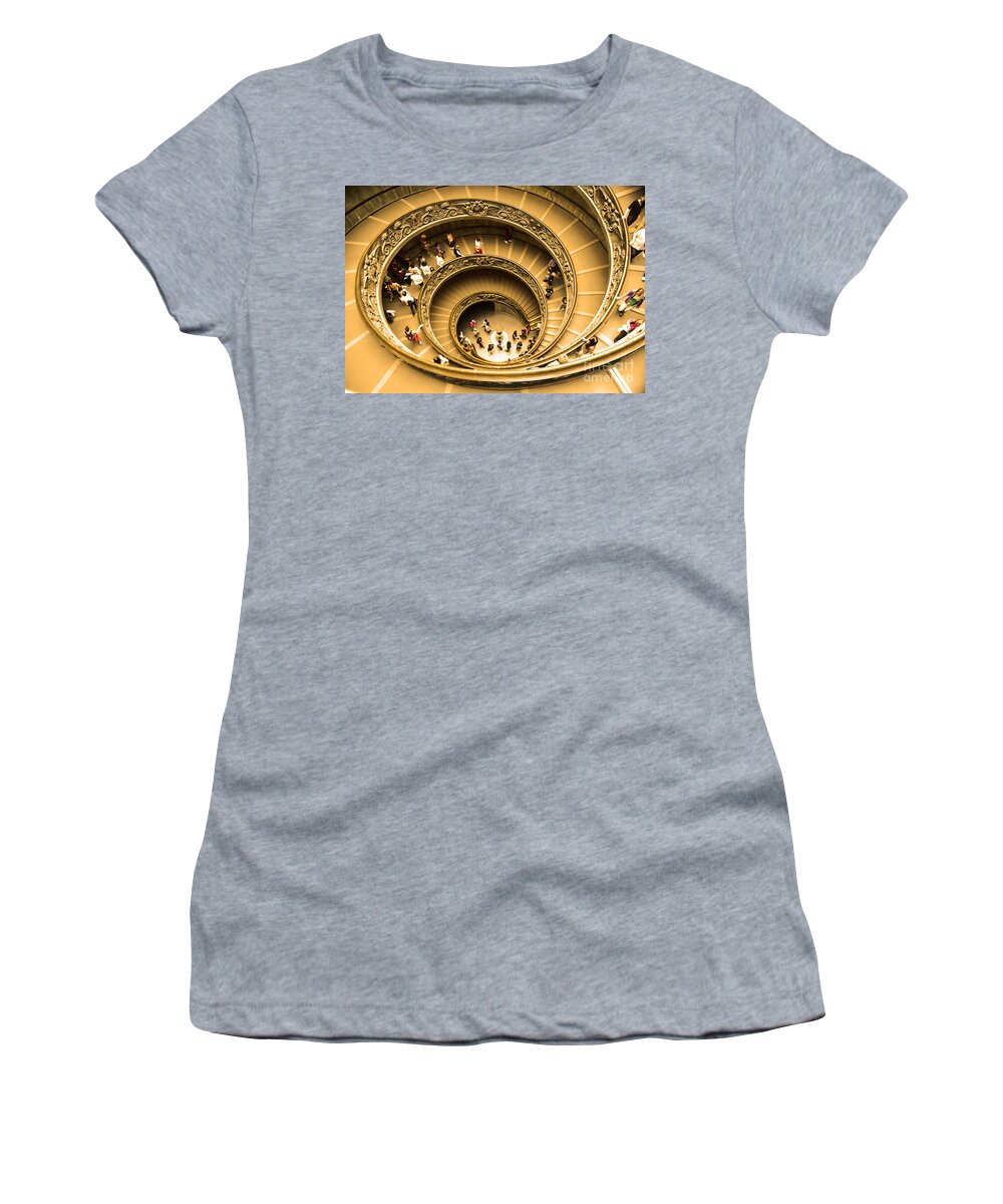 Vatican Museum Women's T-Shirt featuring the photograph Spiral Staircase by Stefano Senise