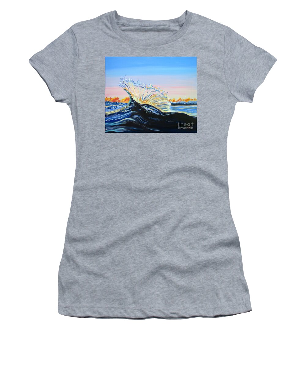2 Waves Colliding Women's T-Shirt featuring the painting Splash by Phyllis Kaltenbach