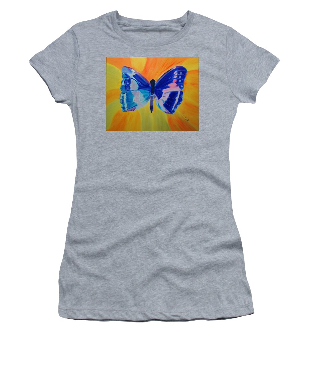 Butterfly Women's T-Shirt featuring the painting Spreading My Wings by Meryl Goudey