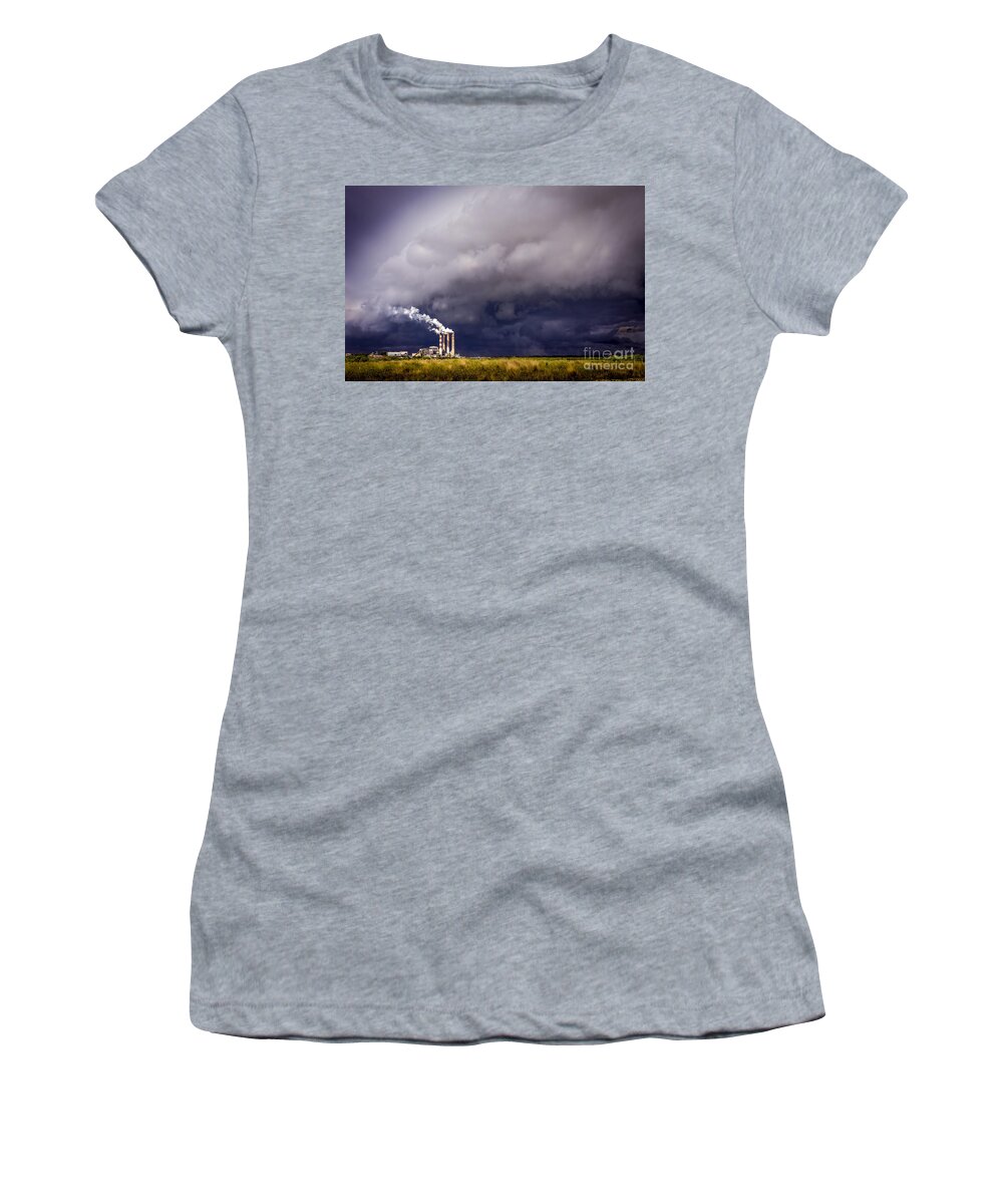 Stacks In The Clouds Women's T-Shirt featuring the photograph Stacks in the Clouds #1 by Marvin Spates