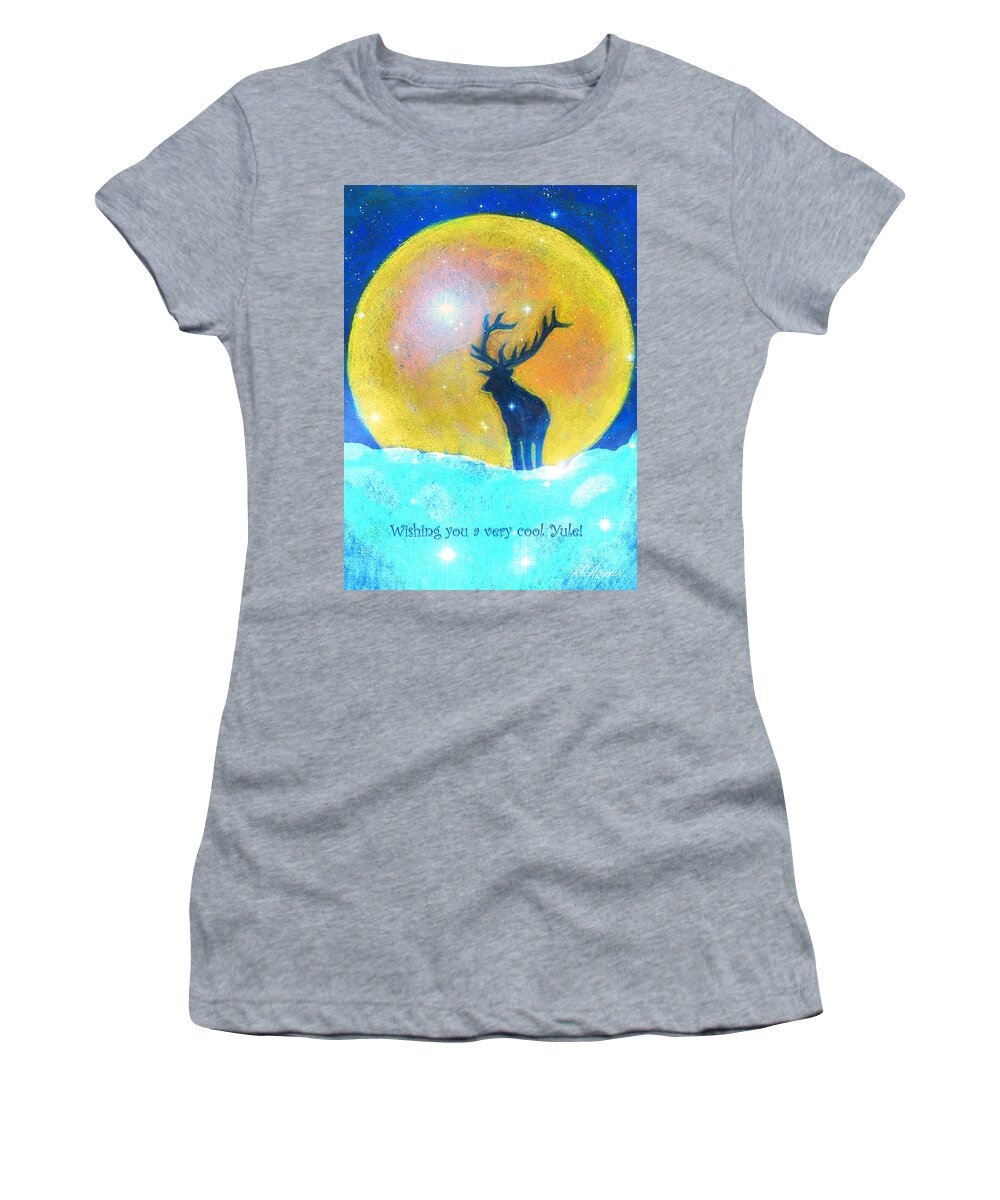 Stag Women's T-Shirt featuring the pastel Stag of Winter by Diana Haronis