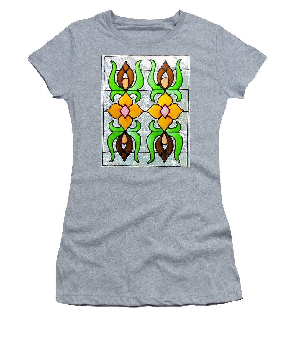 Stained Glass Window Photograph Women's T-Shirt featuring the photograph Stained Glass Window by Janette Boyd