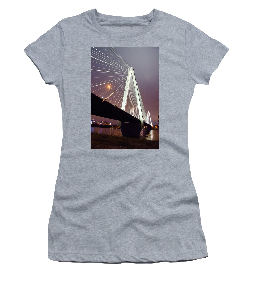 Stan Musial Bridge Women's T-Shirt featuring the photograph Stan's Span over the Mississippi River - St Louis by Garry McMichael