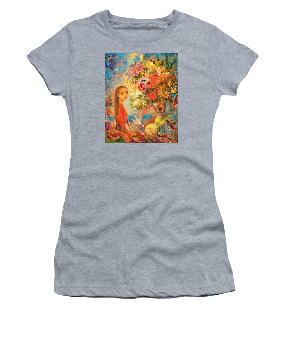 Portrait Women's T-Shirt featuring the painting Starry Night by Shijun Munns