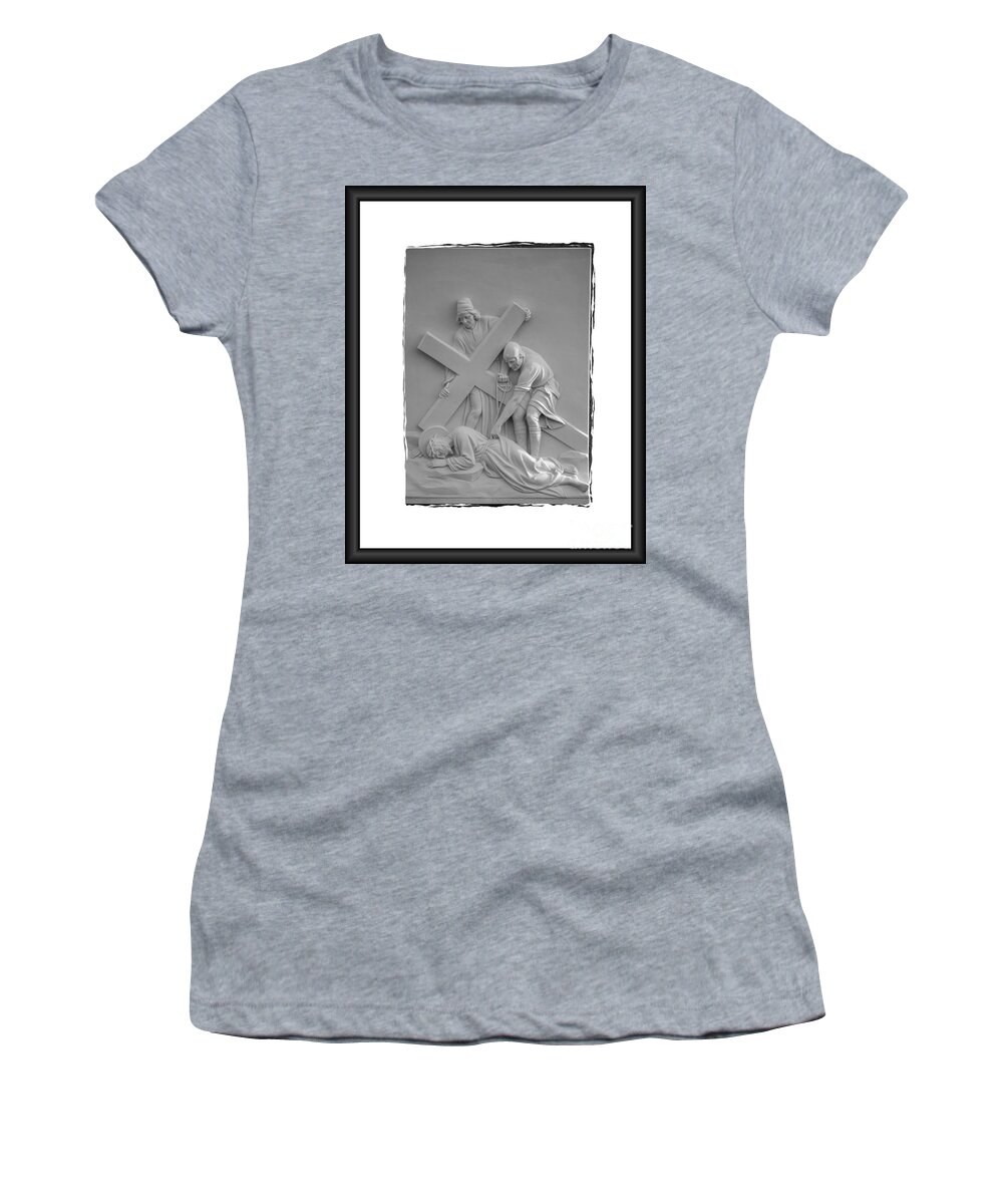 Stations Of The Cross Women's T-Shirt featuring the photograph Station I X by Sharon Elliott