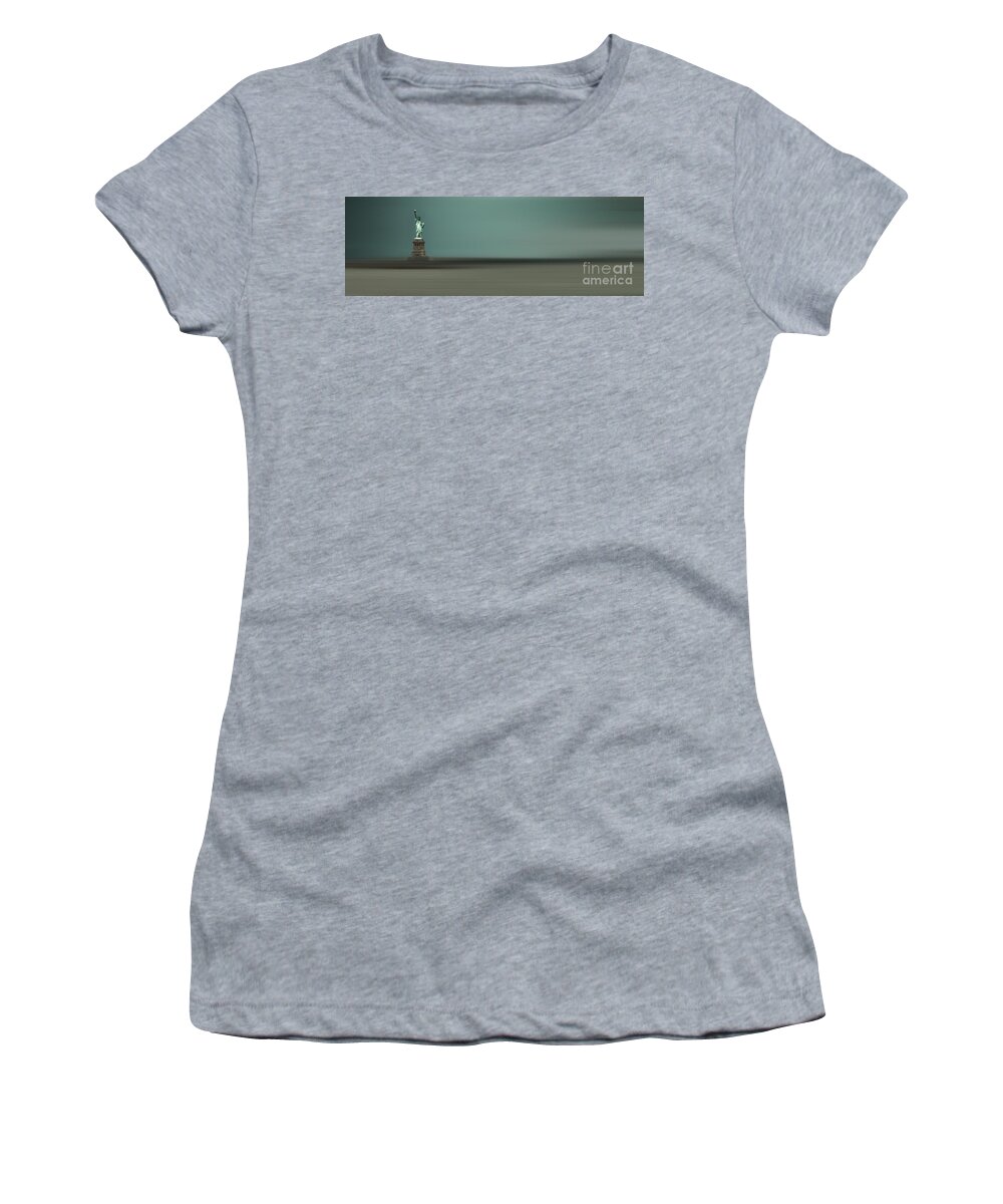 Nyc Women's T-Shirt featuring the photograph Statue of Liberty by Hannes Cmarits