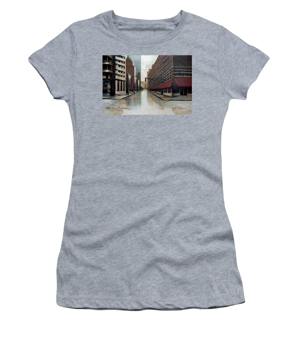 Fineartamerica.com Women's T-Shirt featuring the painting Still Under Construction  TWO by Diane Strain
