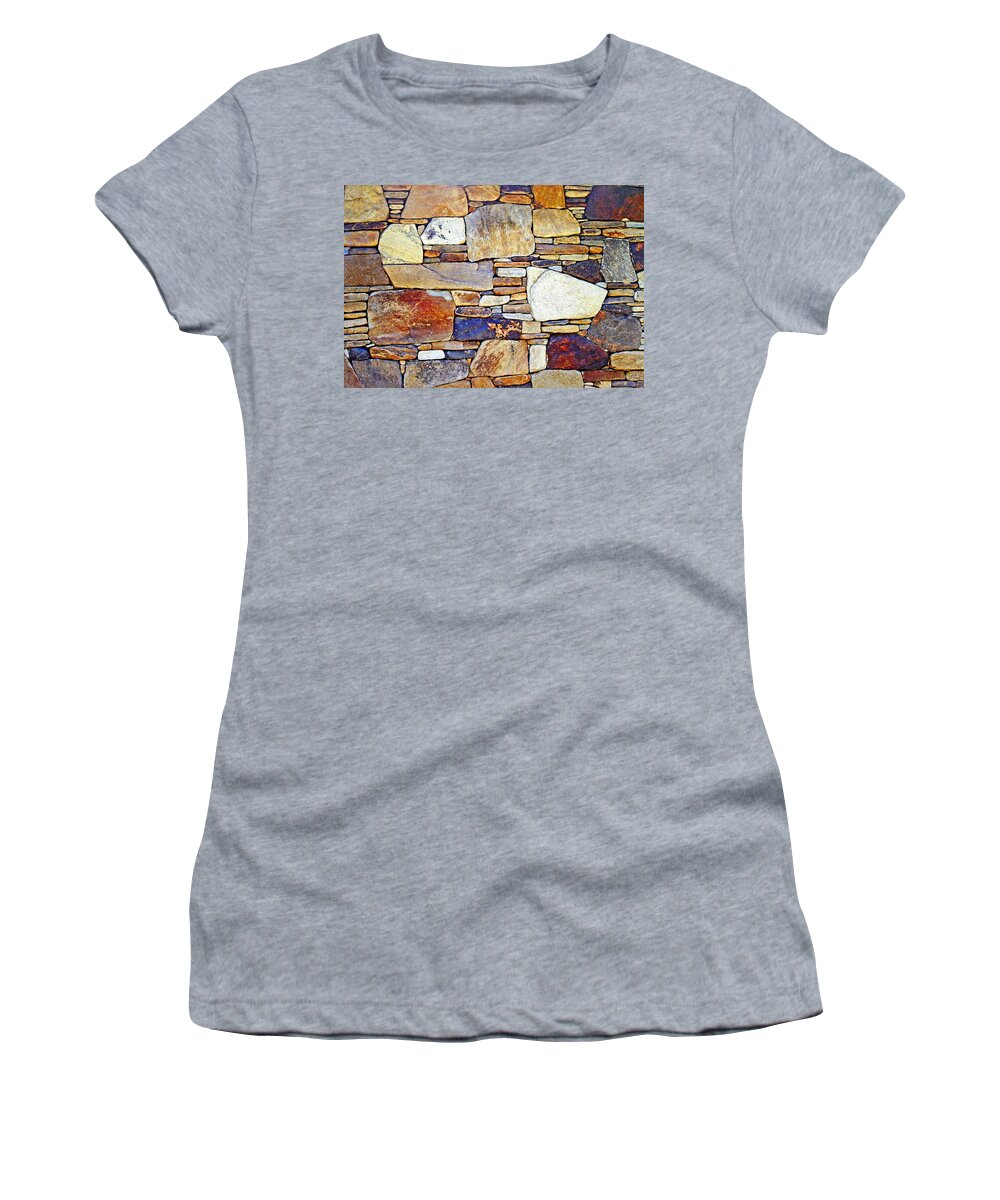 Duane Mccullough Women's T-Shirt featuring the photograph Stone Wall 3 by Duane McCullough