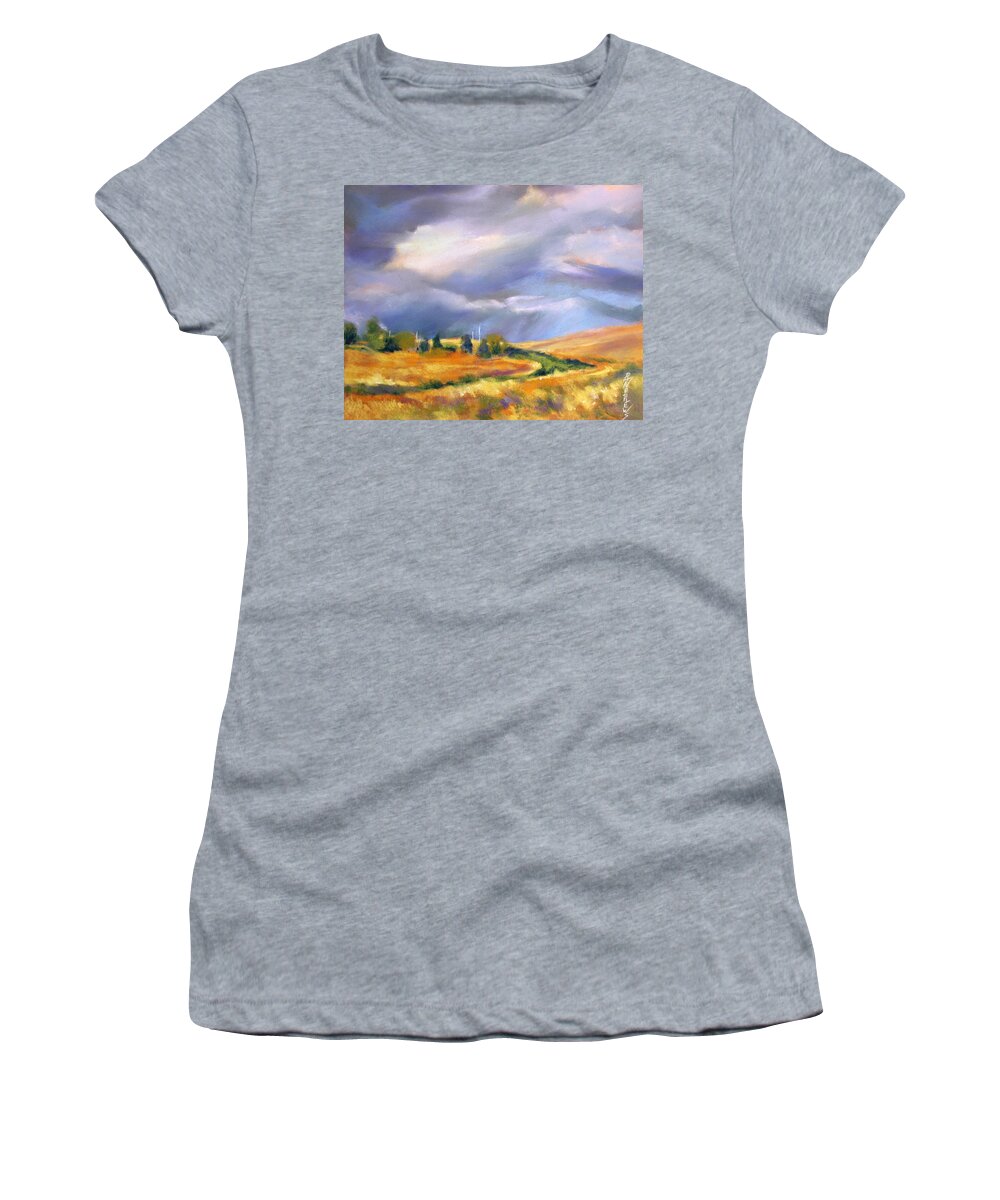 Sky Women's T-Shirt featuring the painting Storm Colors by Rae Andrews