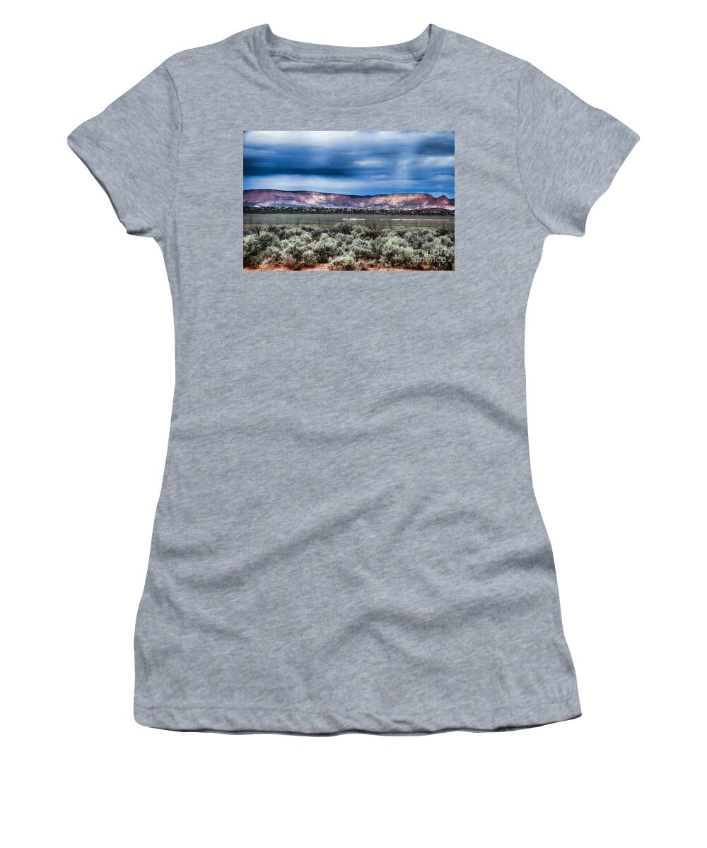 Landscape Women's T-Shirt featuring the photograph Storm Over the Vermilion Cliffs by Donna Greene