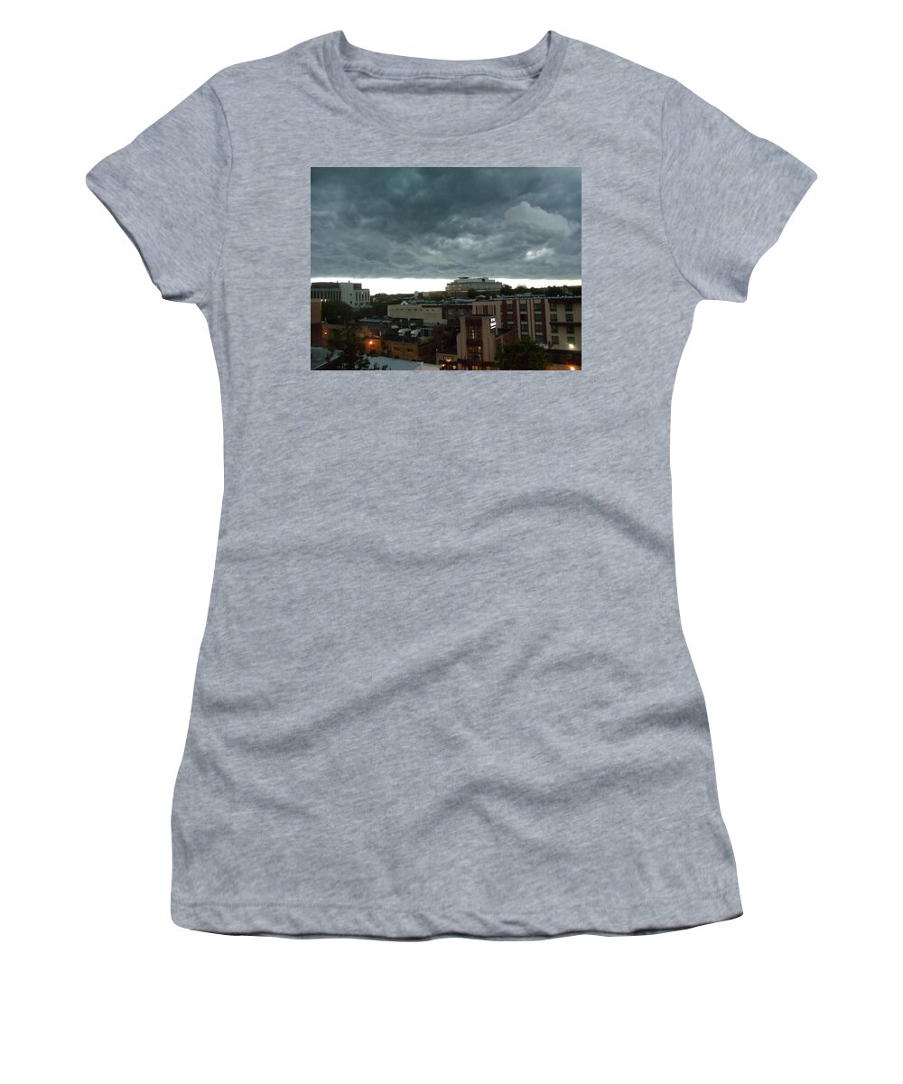 West Chester Women's T-Shirt featuring the photograph Storm over West Chester by Ed Sweeney