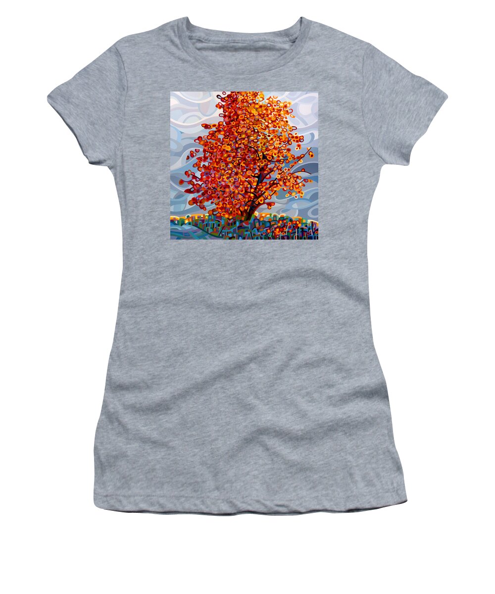 Abstract Women's T-Shirt featuring the painting Stormlight by Mandy Budan