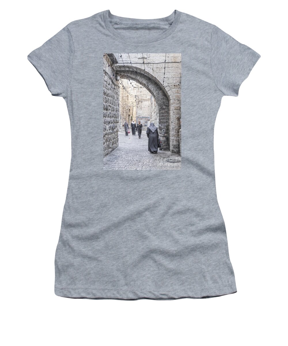 Alley Women's T-Shirt featuring the photograph Street In Jerusalem Old Town Israel by JM Travel Photography