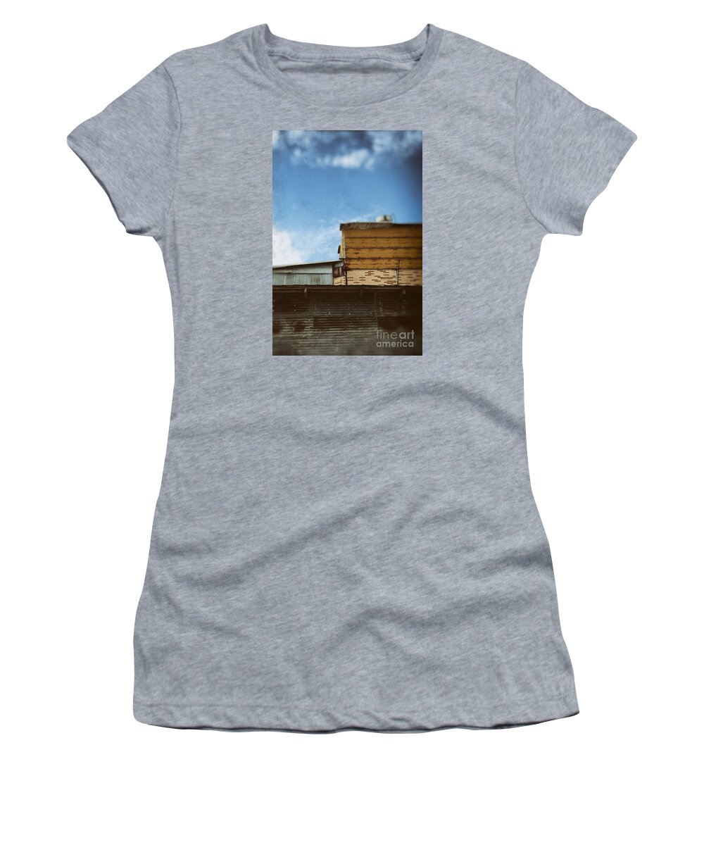 Abstract Women's T-Shirt featuring the photograph Rooftops by Trish Mistric