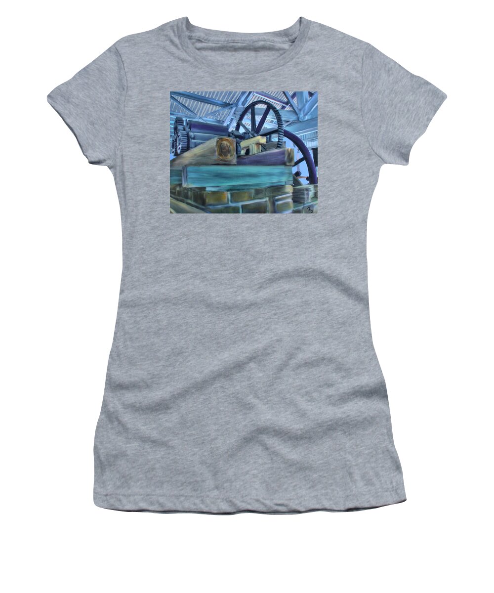 Sugar Mill Women's T-Shirt featuring the mixed media Sugar Mill Gizmo by Deborah Boyd
