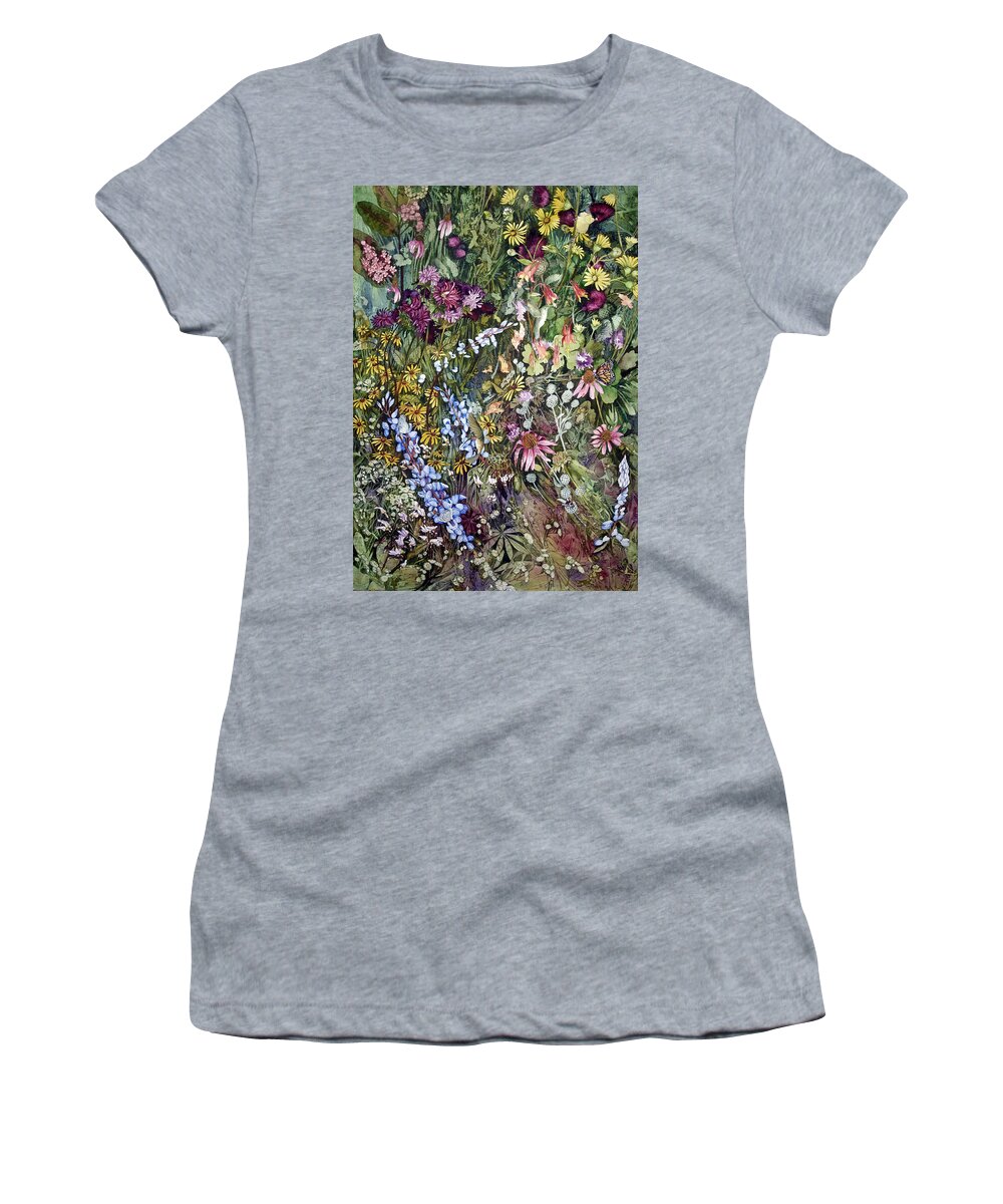 Flinch Women's T-Shirt featuring the painting Summer Prairie I by Helen Klebesadel