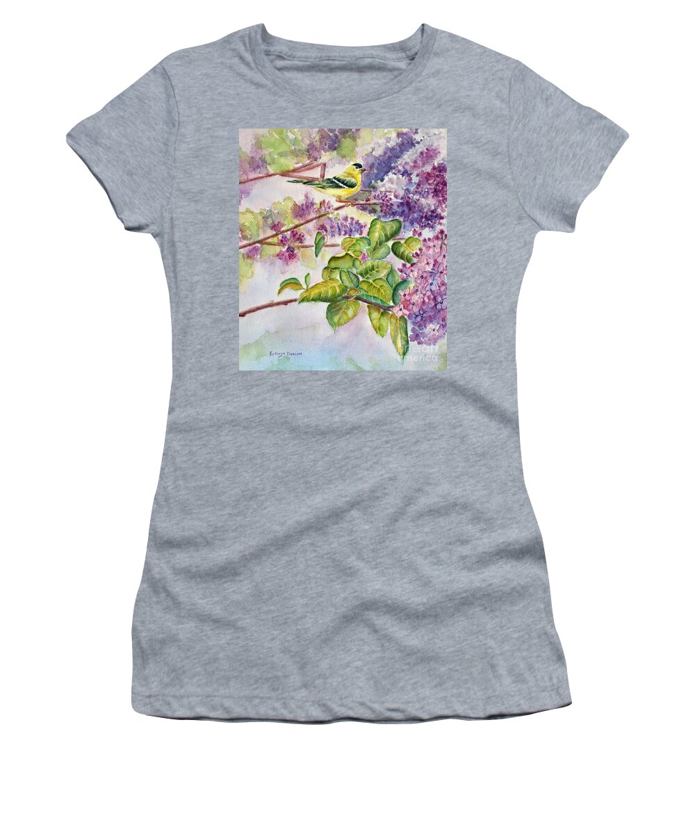 Bird Women's T-Shirt featuring the painting Summertime Arrival by Kathryn Duncan